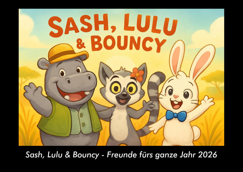 Sash, Lulu & Bouncy - Freunde fürs ganze Jahr Fotokalender 2026 - Hauptbild