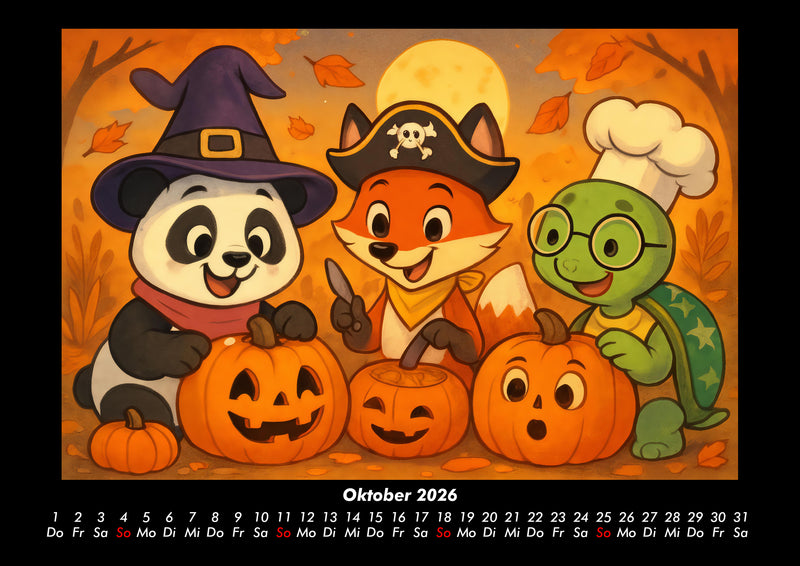 Pippin, Finn & Taz - Freunde im Zauberwald Fotokalender 2026 - 10