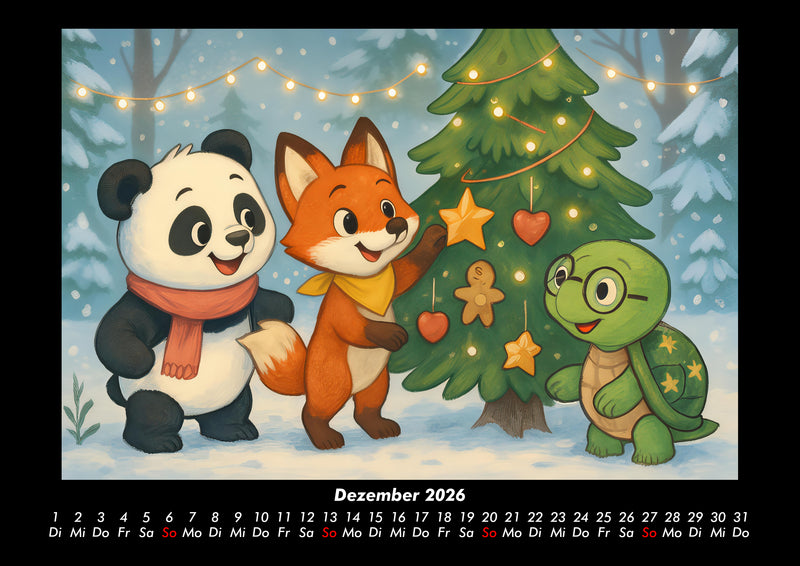 Pippin, Finn & Taz - Freunde im Zauberwald Fotokalender 2026 - 12