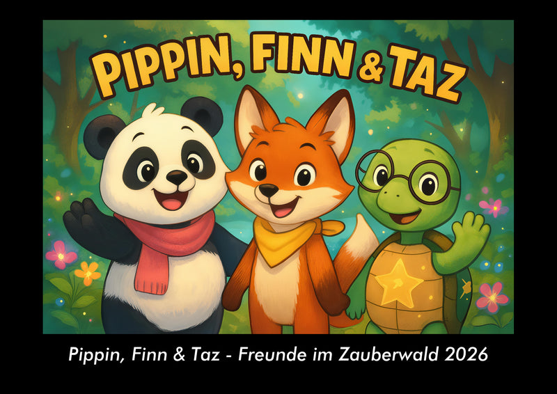 Pippin, Finn & Taz - Freunde im Zauberwald Fotokalender 2026 - Hauptbild