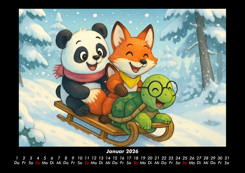 Pippin, Finn & Taz - Freunde im Zauberwald Fotokalender 2026 - 1