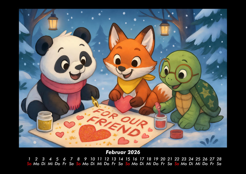 Pippin, Finn & Taz - Freunde im Zauberwald Fotokalender 2026 - 2