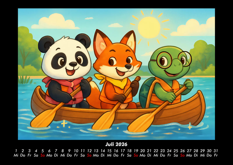 Pippin, Finn & Taz - Freunde im Zauberwald Fotokalender 2026 - 7