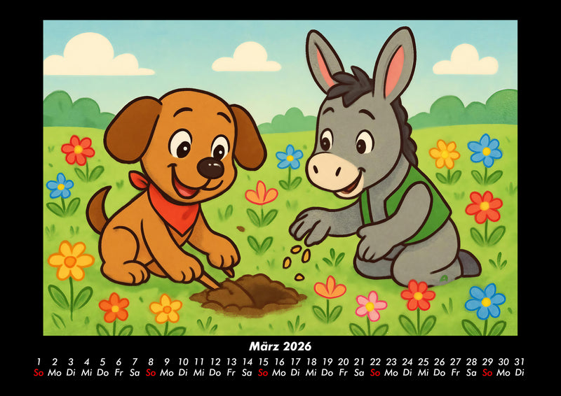 Wuff & Huf - Festliche Freundschaft Fotokalender 2026 - 3