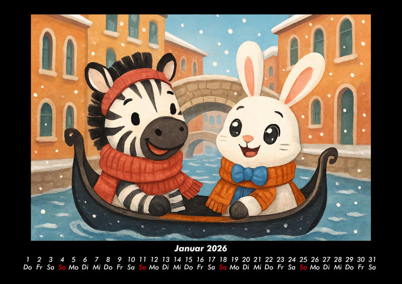Zara & Bouncy in Italien Fotokalender 2026 - 1