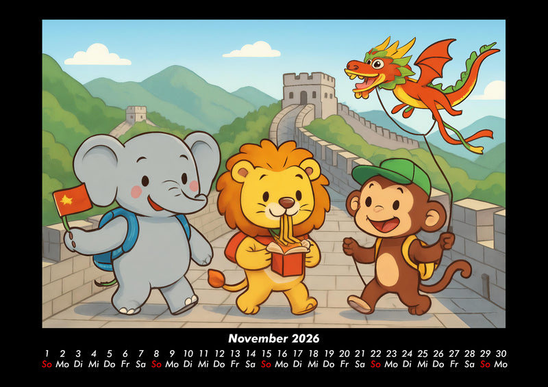 Raffi, Buschi & Milo - Drei Freunde auf Weltreise Fotokalender 2026 - 11