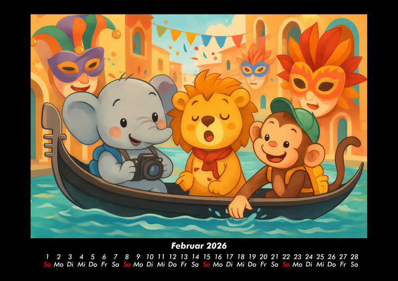Raffi, Buschi & Milo - Drei Freunde auf Weltreise Fotokalender 2026 - 2