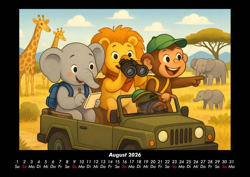 Raffi, Buschi & Milo - Drei Freunde auf Weltreise Fotokalender 2026 - 8