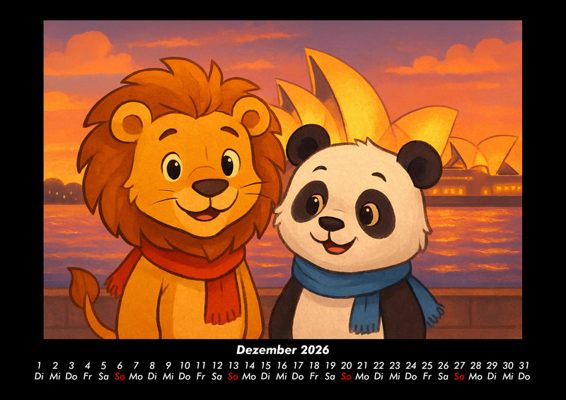 Buschi und Pippin - Reise zu den Weltwundern Fotokalender 2026 - 12