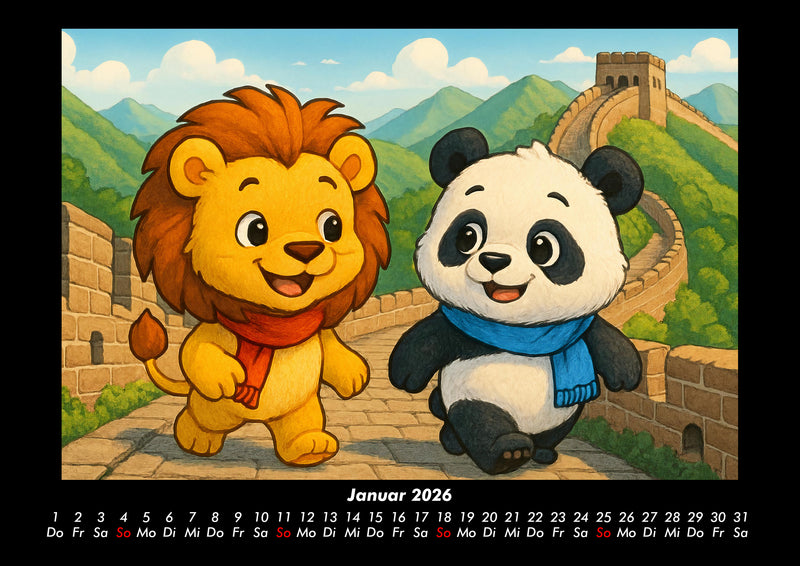 Buschi und Pippin - Reise zu den Weltwundern Fotokalender 2026 - 1