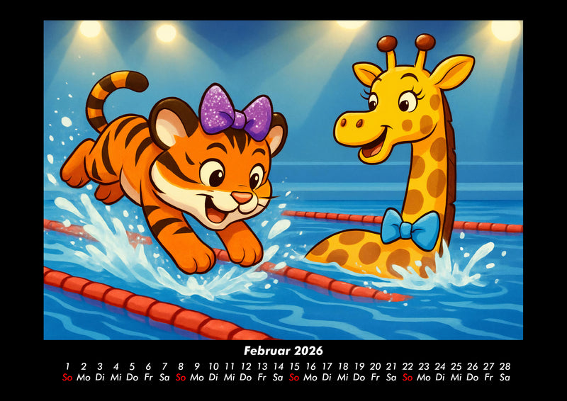 Tina & Nala bei den Olympischen Spielen Fotokalender 2026 - 2