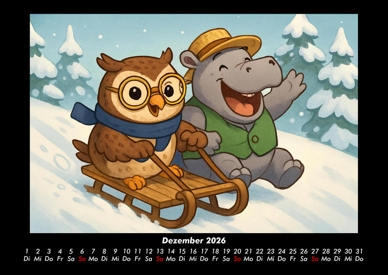 Ollie & Sash - Sportliche Abenteuer Fotokalender 2026 - 12