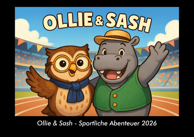 Ollie & Sash - Sportliche Abenteuer Fotokalender 2026 - Hauptbild