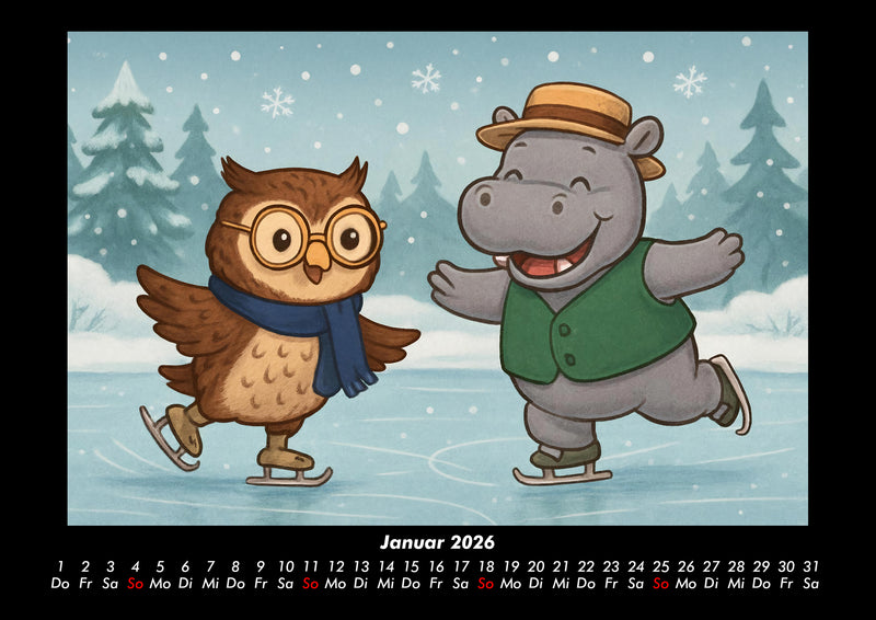 Ollie & Sash - Sportliche Abenteuer Fotokalender 2026 - 1