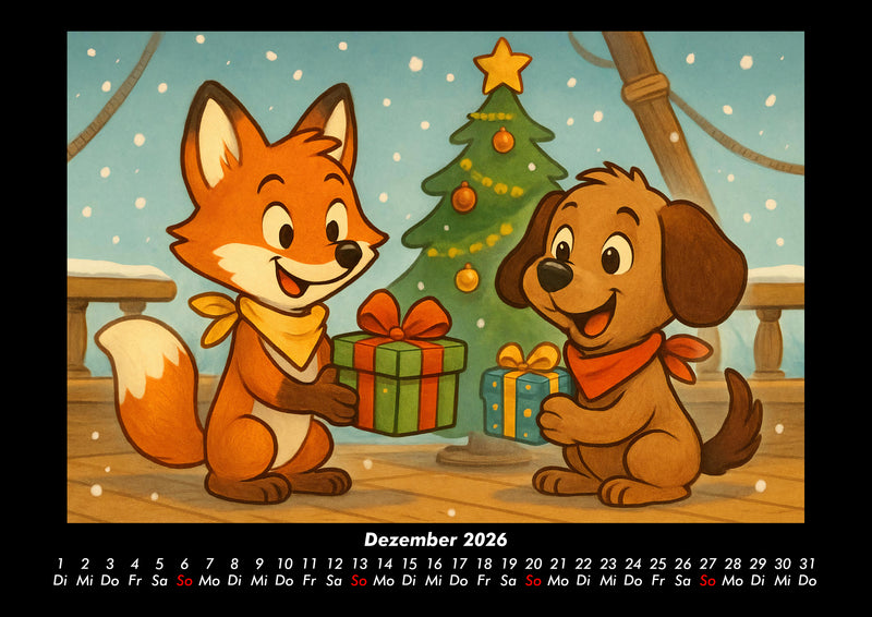 Finn & Wuff auf Kreuzfahrt Fotokalender 2026 - 12