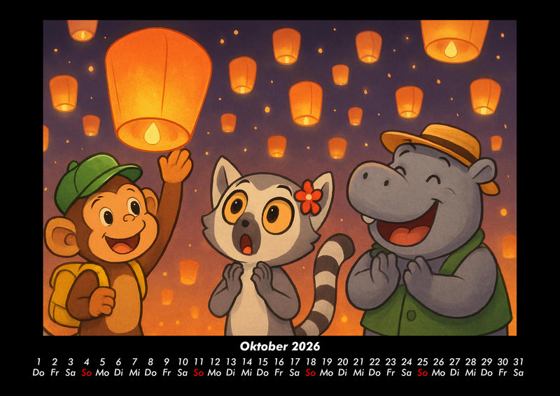 Milo, Lulu & Sash in Bangkok Fotokalender 2026 - 10
