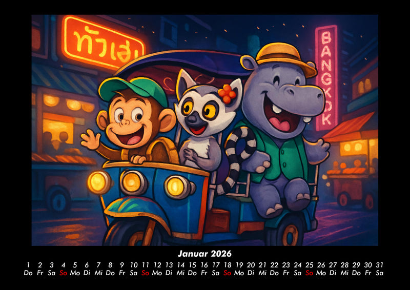 Milo, Lulu & Sash in Bangkok Fotokalender 2026 - 1