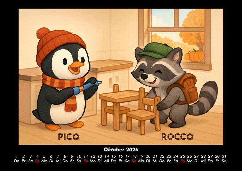 Pico & Rocco bauen ein Haus Fotokalender 2026 - 10