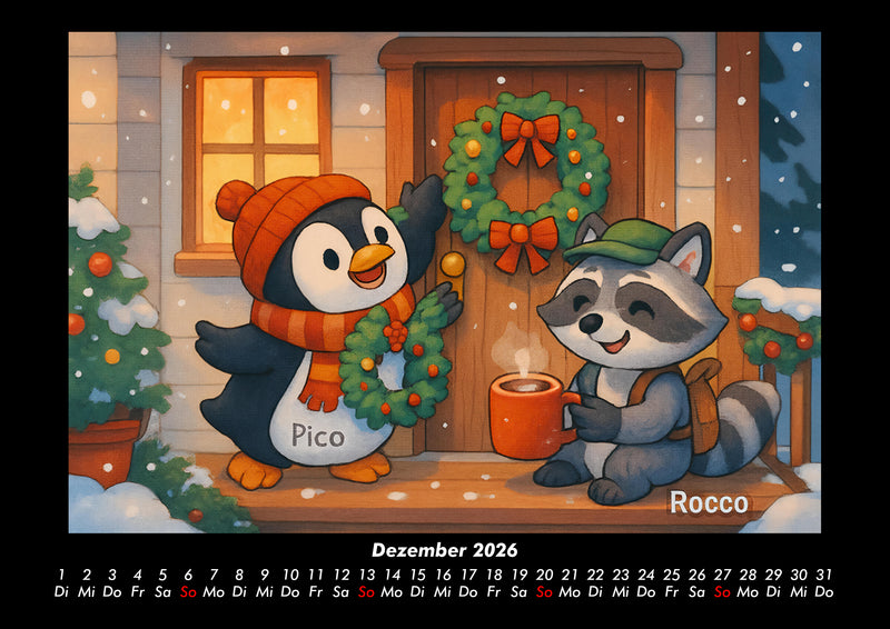 Pico & Rocco bauen ein Haus Fotokalender 2026 - 12