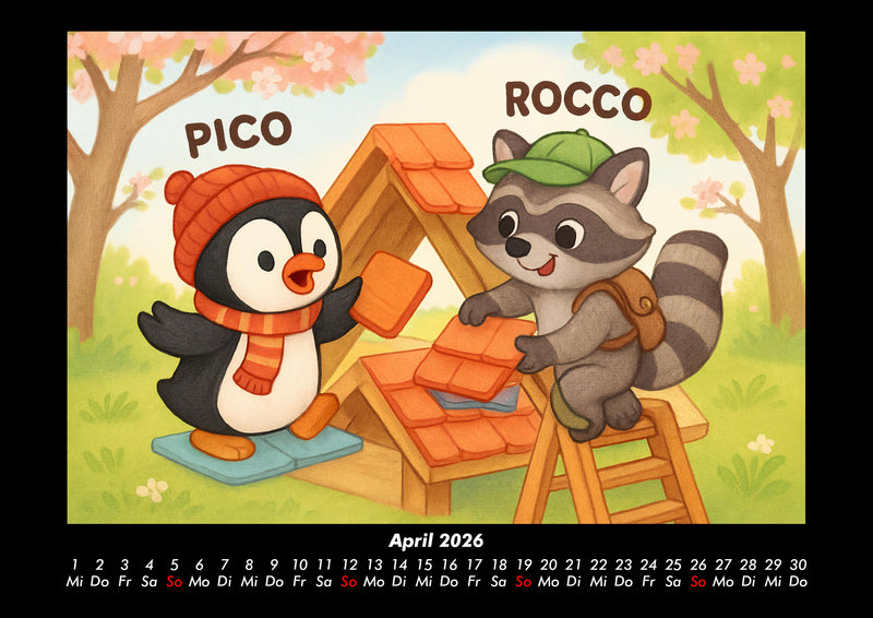 Pico & Rocco bauen ein Haus Fotokalender 2026 - 4