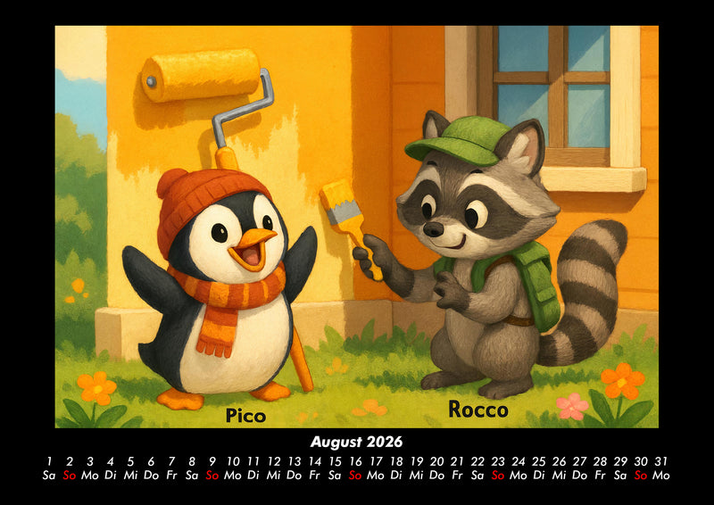 Pico & Rocco bauen ein Haus Fotokalender 2026 - 8