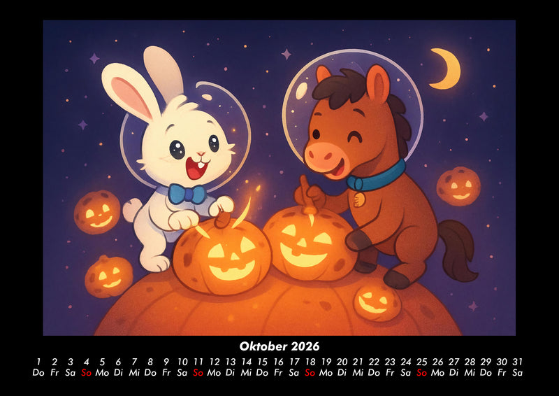 Bouncy & Huf - Im Weltraum Fotokalender 2026 - 10