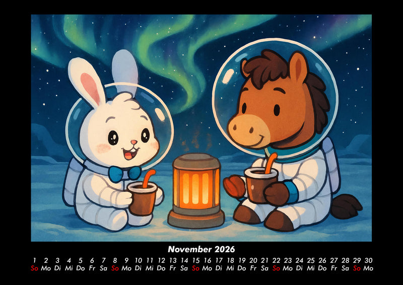 Bouncy & Huf - Im Weltraum Fotokalender 2026 - 11