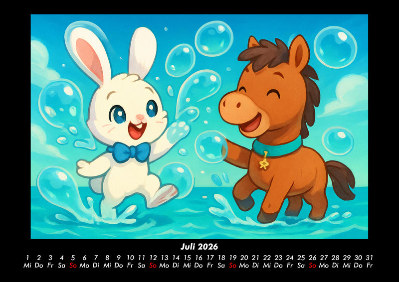 Bouncy & Huf - Im Weltraum Fotokalender 2026 - 7