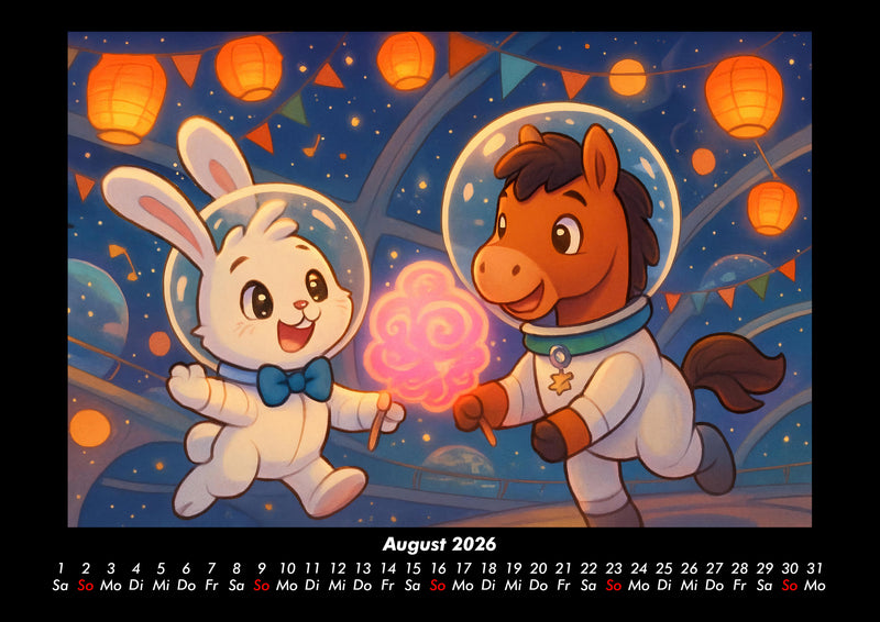 Bouncy & Huf - Im Weltraum Fotokalender 2026 - 8