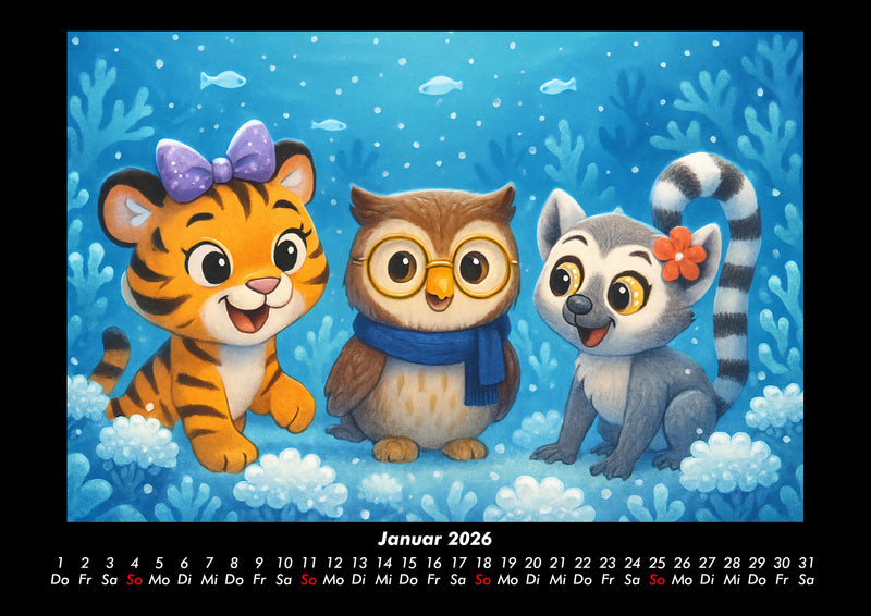 Tina, Ollie & Lulu - Unterwasserwelten Fotokalender 2026 - 1