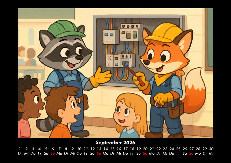Rocco & Finn - Auf dem Weg zum Elektriker Fotokalender 2026 - 9