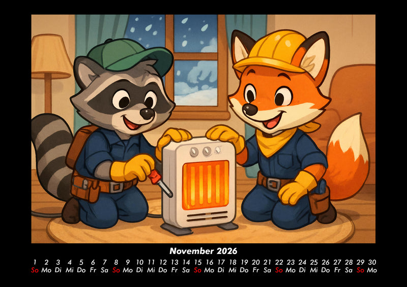 Rocco & Finn - Auf dem Weg zum Elektriker Fotokalender 2026 - 11