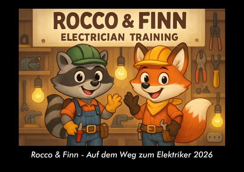 Rocco & Finn - Auf dem Weg zum Elektriker Fotokalender 2026 - Hauptbild