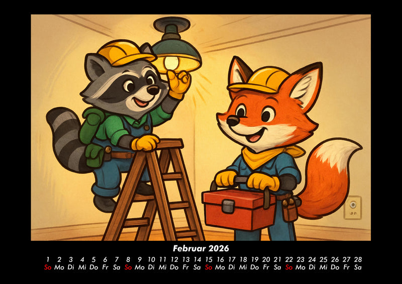 Rocco & Finn - Auf dem Weg zum Elektriker Fotokalender 2026 - 2