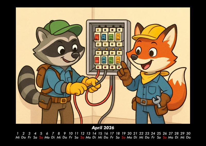 Rocco & Finn - Auf dem Weg zum Elektriker Fotokalender 2026 - 4