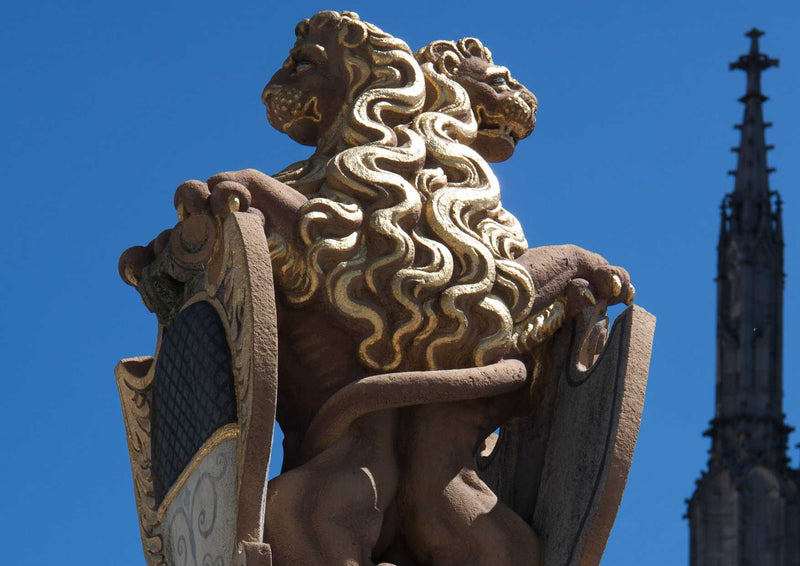 91077 Gebäude - Löwenstatue