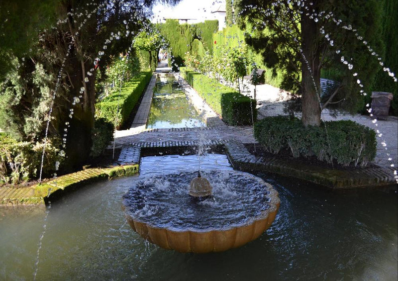 19384 Orte - Springbrunnen in Park