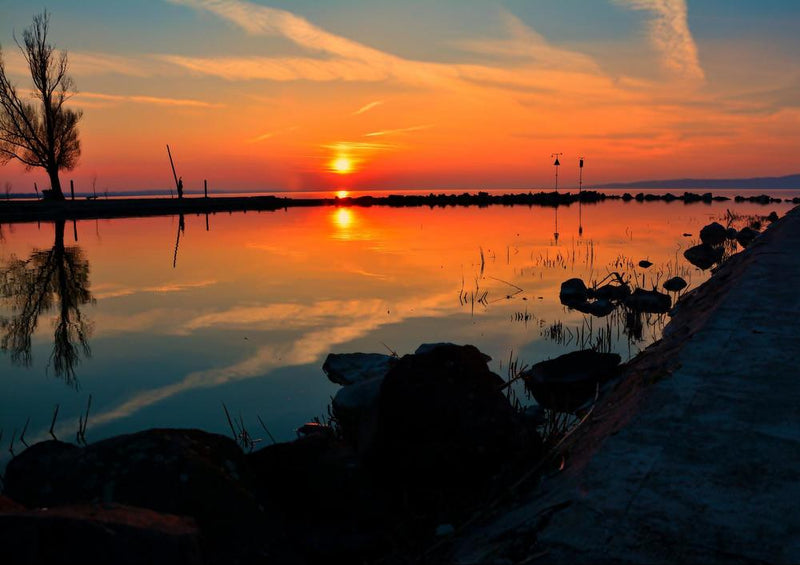 22695 Natur - Sonnenuntergang am Wasser