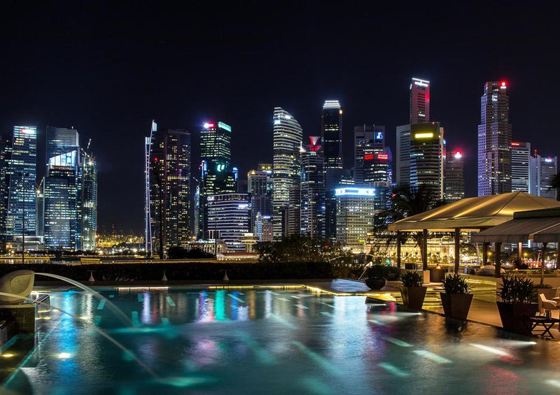 18099 Gebäude - Singapure bei Nacht