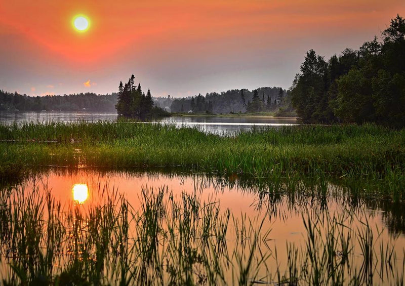 22485 Natur - Sonnenuntergang am Wasser