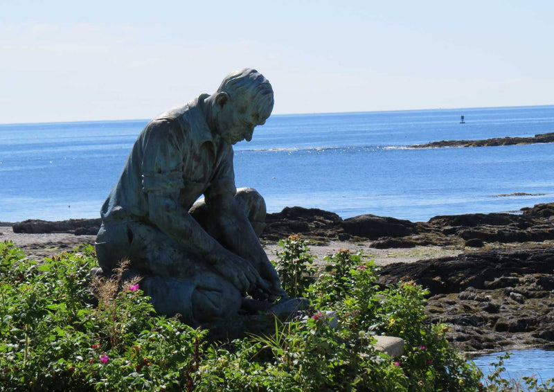 96894 Gebäude - Statue am Meer